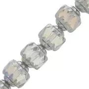 Facetadas Antiguas  6 mm Crystal AB Plata x20