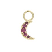 Dije luna con óxido de zirconio 11x5 mm - Fucsia - Chapado de Oro 3 micras x1|raw }}