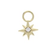 Dije estrella del Norte con óxido de zirconio 10.5x7 mm Crystal - Chapado de Oro 3 micras x1