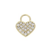 Dije corazón con óxido de zirconio 9x7 mm - Crystal - Chapado de Oro 3 micras x1
