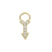Dije flecha con óxido de zirconio 11x4 mm - Crystal - Chapado de Oro 3 micras x1|raw }}