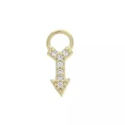 Dije flecha con óxido de zirconio 11x4 mm - Crystal - Chapado de Oro 3 micras x1