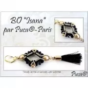 Cuentas de cristal Télos® de Puca® 4x12 mm Metallic Mat Old Silver Spotted x10g