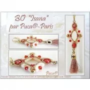 Cuentas de cristal Télos® de Puca® 4x12 mm Metallic Mat Old Silver Spotted x10g