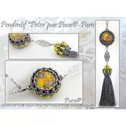 Cabuchón redondo de cristal by Puca® 18 mm Opaque Hyacinth New Picasso x1