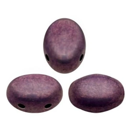 Cuentas de vidrio Samos® por Puca® 7x5 mm Opaque Mix Amethyst Gold Ceramic Lo x10g