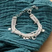 Mini dije luna 8x5 mm de Plata 925 x1