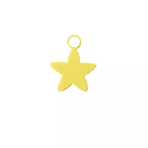 Mini dije estrella 8x6 mm de Plata 925 Dorado x1
