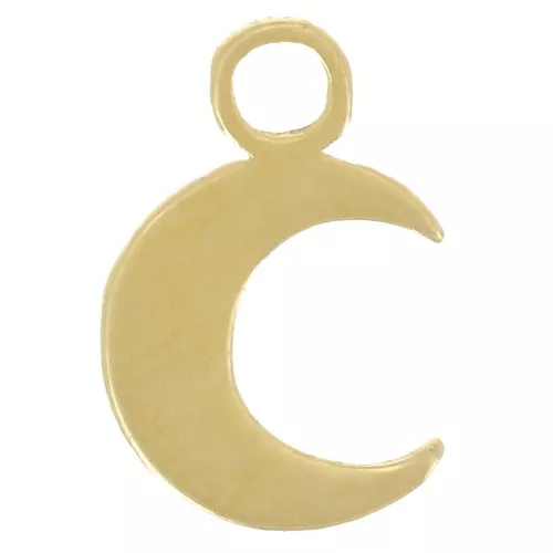 Mini dije luna 8x5 mm de Plata 925 Dorado x1