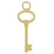 Mini Dije llave 12x4 mm de Plata 925 Dorado x1