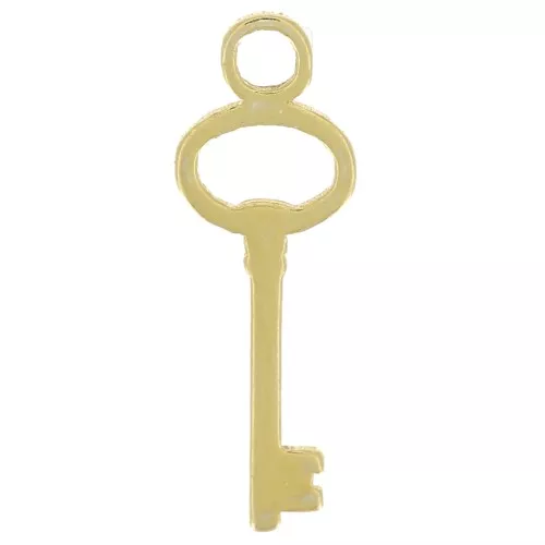 Mini Dije llave 12x4 mm de Plata 925 Dorado x1