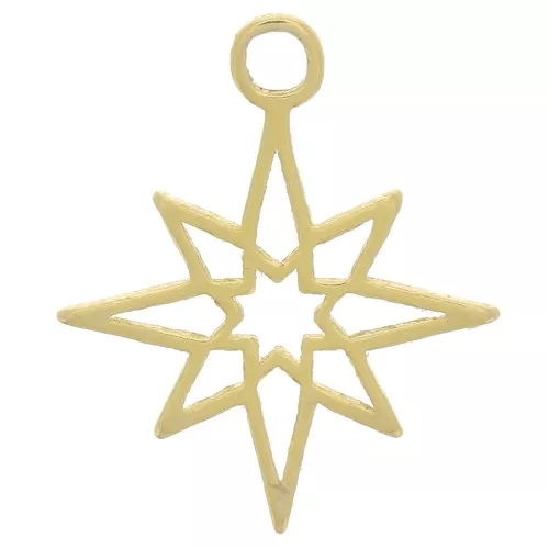 Dije estrella del norte calada 12x10mm Dorado x1