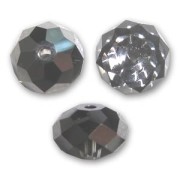 Cuenta redonda aplanada PureCrystal 5040 de 8 mm - Crystal Silver Night x1
