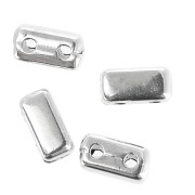 Cuenta de zamac Half Tila Beads 6x3 mm - Chapado Plateado Envejecido x4|raw }}