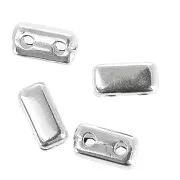 Cuenta de zamac Half Tila Beads 6x3 mm - Chapado Plateado Envejecido x4