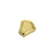 Cuenta pasante slider con 2 agujeros 13x12 mm par cordón 2.5 mm Dorado oro fino x1