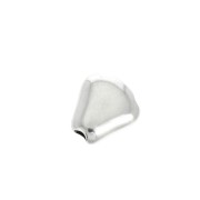 Cuenta pasante slider con 2 agujeros 13x12 mm par cordón 2.5 mm - Chapado Plateado Envejecidox1