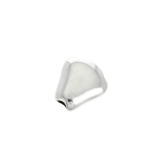 Cuenta pasante slider con 2 agujeros 13x12 mm par cordón 2.5 mm - Chapado Plateado Envejecidox1