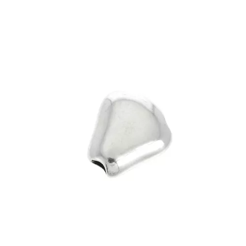 Cuenta pasante slider con 2 agujeros 13x12 mm par cordón 2.5 mm - Chapado Plateado Envejecidox1