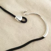 Cuenta pasante slider con 2 agujeros 13x12 mm par cordón 2.5 mm - Chapado Plateado Envejecidox1