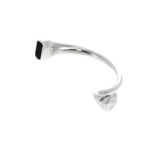 Entrepieza media pulsera 95 mm par cordón - Chapado Plateado envejecido x1