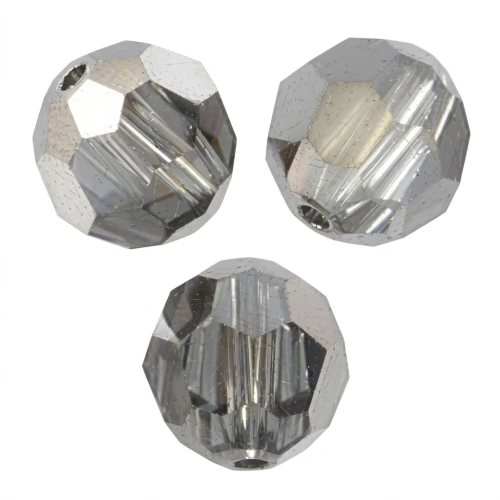 Cuentas redondas PureCrystal 5000 6 mm - Cristal Plata Noche x6