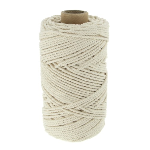 Bobina de cordón de algodón para macrame 2 mm - Crudo x100m