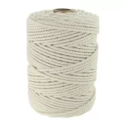 Crudo - Bobine de cordon en coton pour macramé 3 mm - Ecru x100m Bobine de cordon en coton pour macramé 3 mm - Ecru x100m