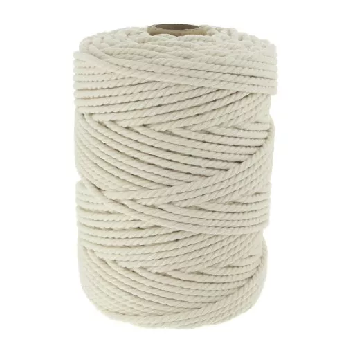 Bobina de cordón de algodón para macrame - Crudo x100m
