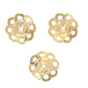 Casquillas filigranadas - flores - 8 mm - Dorado oro fino x6|raw }}
