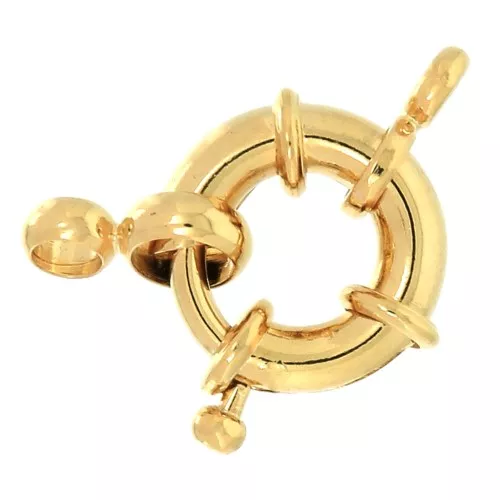 Cierre para pulsera o collar 13 mm - Dorado con oro fino x1