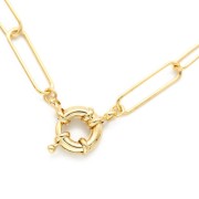 Cierre para pulsera o collar 13 mm - Dorado con oro fino x1