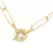 Cierre para pulsera o collar 13 mm - Dorado con oro fino x1