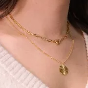 Cierre para pulsera o collar 13 mm - Dorado con oro fino x1