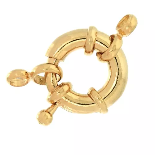 Cierre para pulsera o collar 15 mm - Dorado con oro fino x1