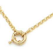 Cierre para pulsera o collar 15 mm - Dorado con oro fino x1