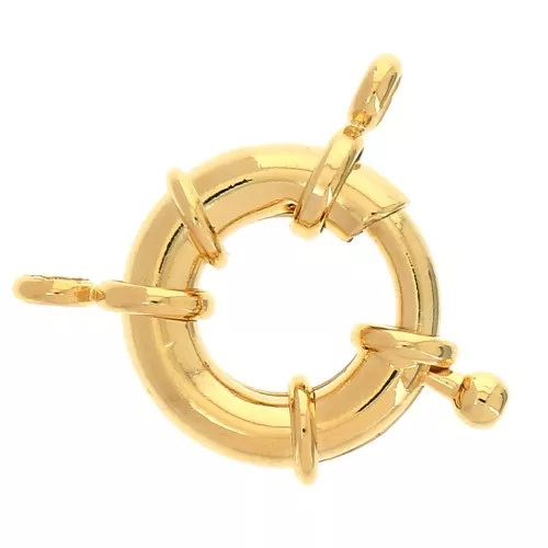 Cierre para pulsera o collar 19 mm - Dorado con oro fino x1