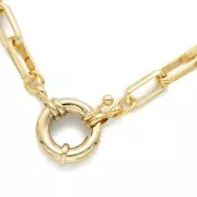 Cierre para pulsera o collar 19 mm - Dorado con oro fino x1
