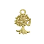 Dije árbol de la vida 13x8 mm - Dorado oro fino x1