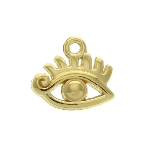 Dije ojo de zamac 11x12 mm - Dorado oro fino x1
