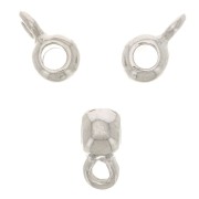 Bolas metal con enganche para dijes 6x4 mm Rodiado x6