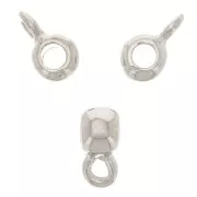 Bolas metal con enganche para dijes 6x4 mm Rodiado x6