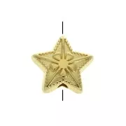 Cuenta estrella 10 mm - Dorado oro fino x1