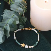 Cuenta estrella 10 mm - Dorado oro fino x1