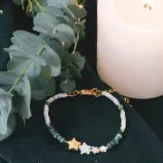 Cuenta estrella 10 mm - Dorado oro fino x1