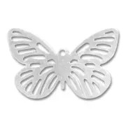 Dijes mariposa 15x24 mm plateado x10