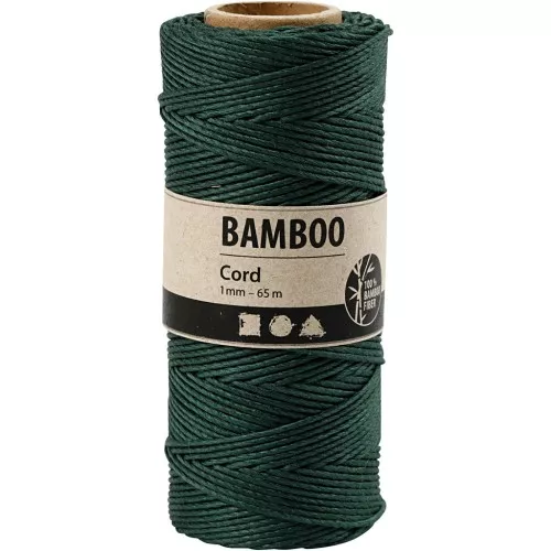 Bobina de 65 metros de hilo de bambú 1 mm - Verde sapin