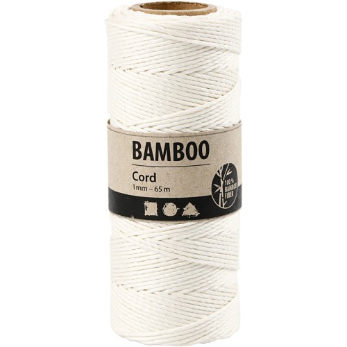 Bobina de 65 metros de hilo de bambú 1 mm - Blanco