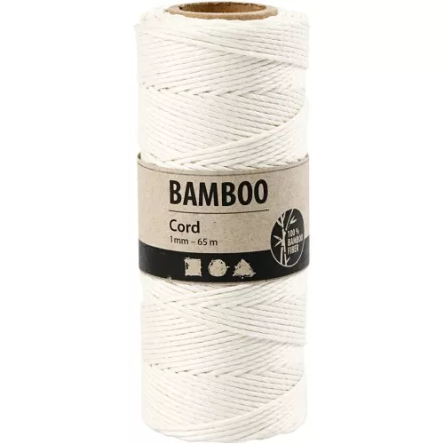 Bobina de 65 metros de hilo de bambú 1 mm - Blanco