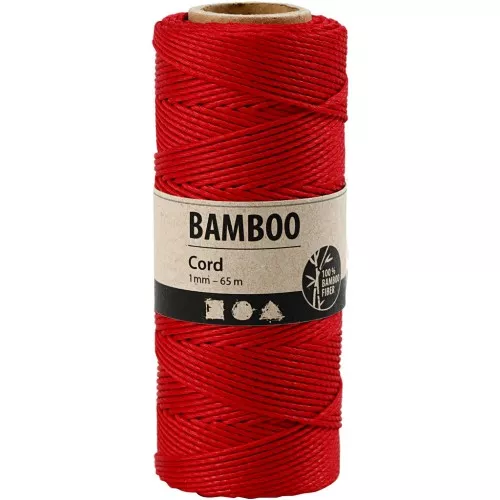 Bobina de 65 metros de fil de bambou 1 mm - Rojo